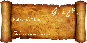 Guba Ákos névjegykártya